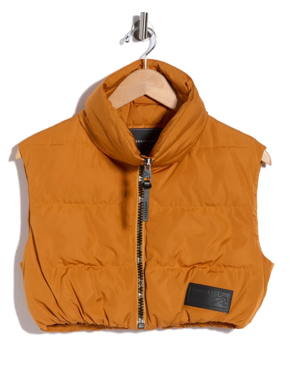 NWT Longchamp Cropped Puffer Vest Size Small, Orange
